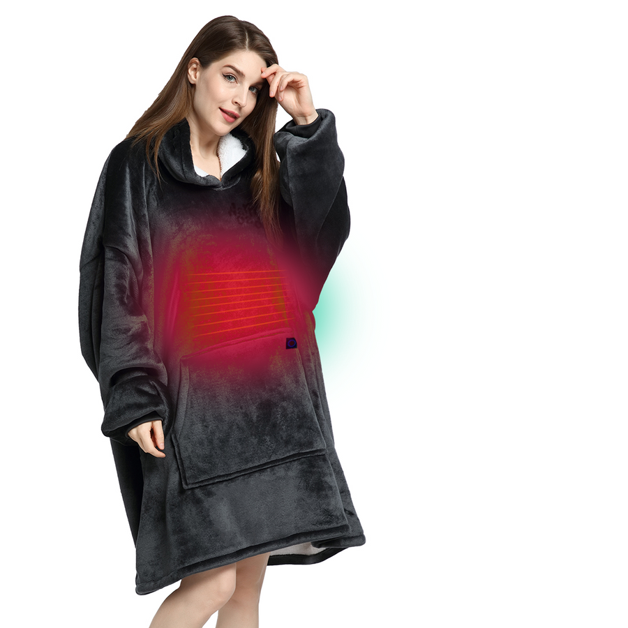 Gingerbread Heated Robe Warm Daddy® Full-Body (Front & Back) Heated Robe with Power Bank ...