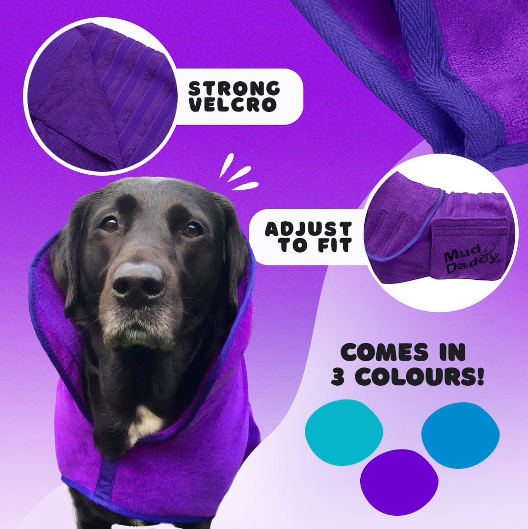 Mud Daddy® Dog Drying Coat Dog Bathrobe Fast Drying Super Absorb — muddaddy.co.uk