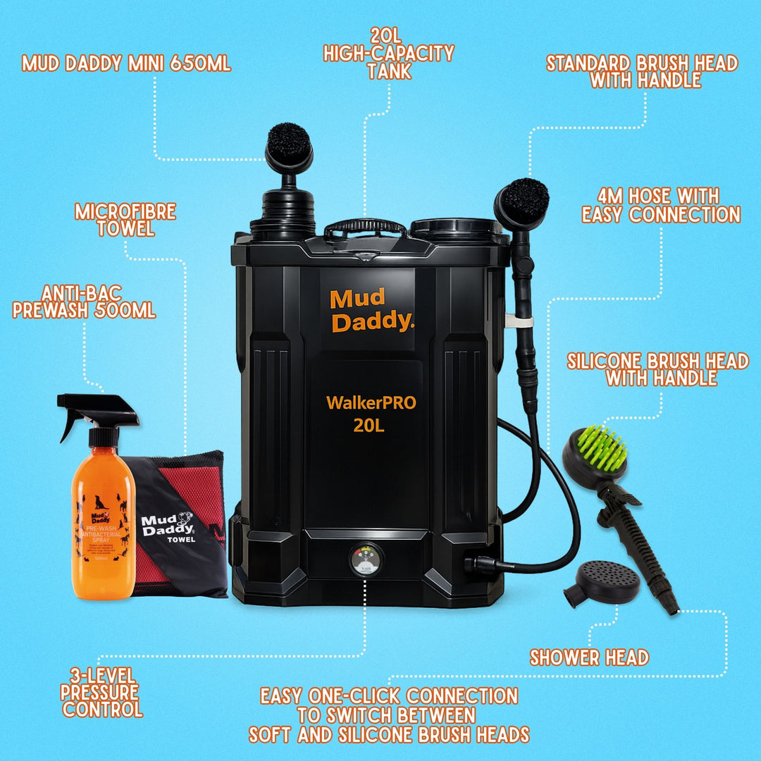 WalkerPRO® 20L Battery-Powered Dog Washer – Professional Grade