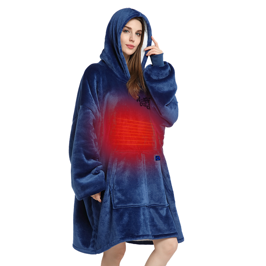 Gingerbread Heated Robe Warm Daddy® Full-Body (Front & Back) Heated Robe with Power Bank ...
