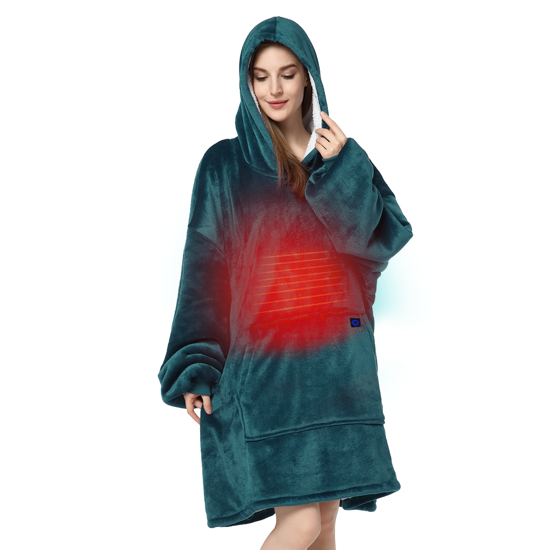 Gingerbread Heated Robe Warm Daddy® Full-Body (Front & Back) Heated Robe with Power Bank ...